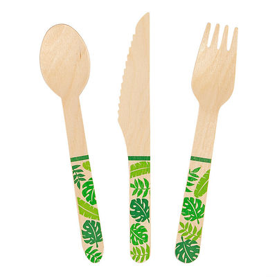 160mm Dyeing wooden cutlery  Disposable wooden cutlery set