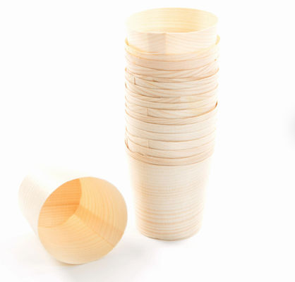 FDA Disposable Dessert Cups Pine Wooden Food Serving Cups JFB-WC-010